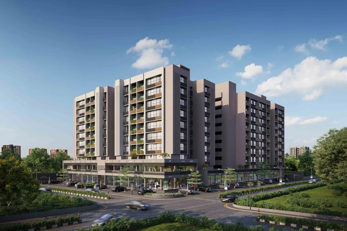 Night Bird View of 3 bhk Apartments