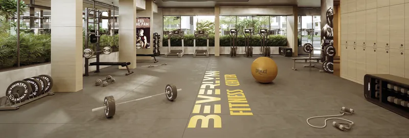 Gym with free weights and machines