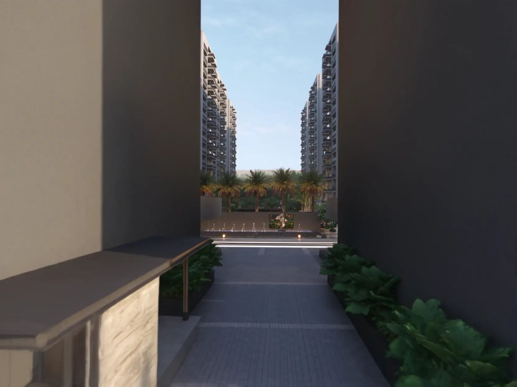 The entrance passage opening to the courtyard
